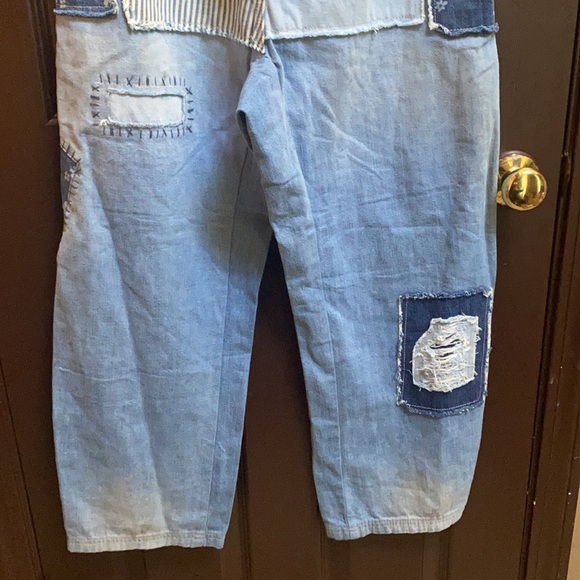 Free People Azalea Patchwork Blue Jeans Daisy Blue size 28 - Picture 11 of 14